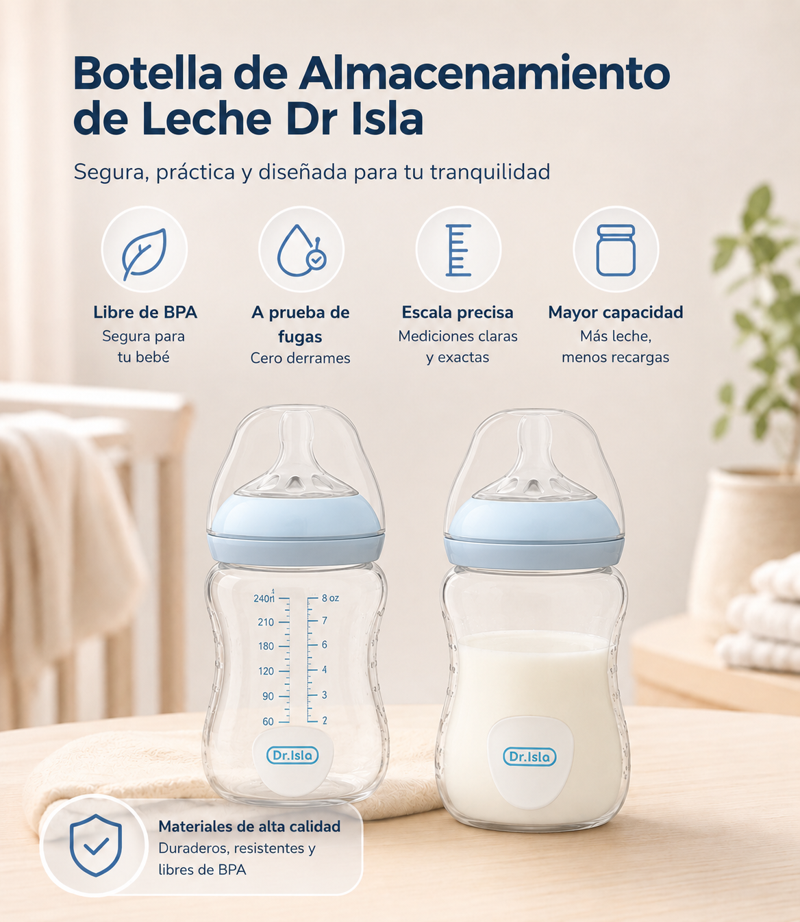 Biberón seguro y práctico (150, 240 y 330 ml)